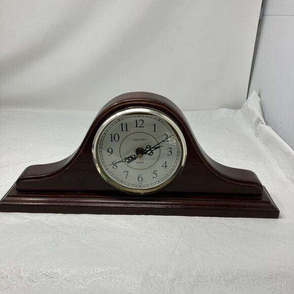 Vintage Ingraham Wood Clock Mantle Tambour Battery Powered WORKS - Picture 1 of 15